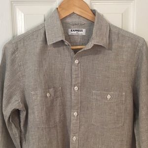 Express Men’s Long Sleeve Linen Shirt